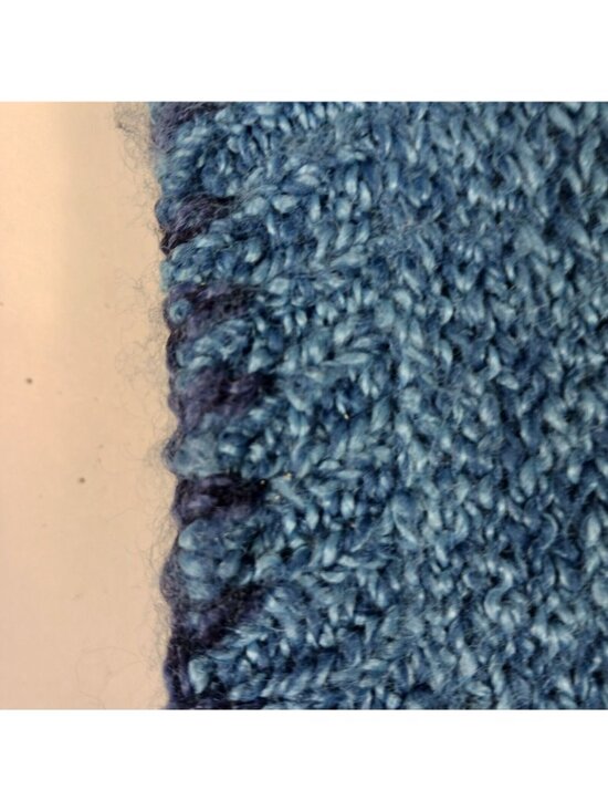 Turquoise Bejeweled Blue Marled Knit Toggle Vest Womens 2X Eclectic Art To Wear - Picture 8 of 10